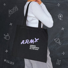 Load image into Gallery viewer, A.R.M.Y. Tote 💜 BTS Tote Bag